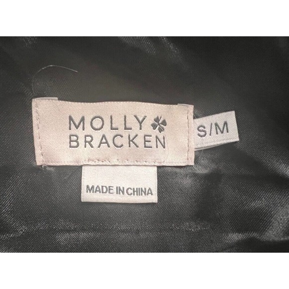 Molly Bracken Vest Women's S/M Black Solid Open Front Lined Collarless Faux Fur - Picture 3 of 9